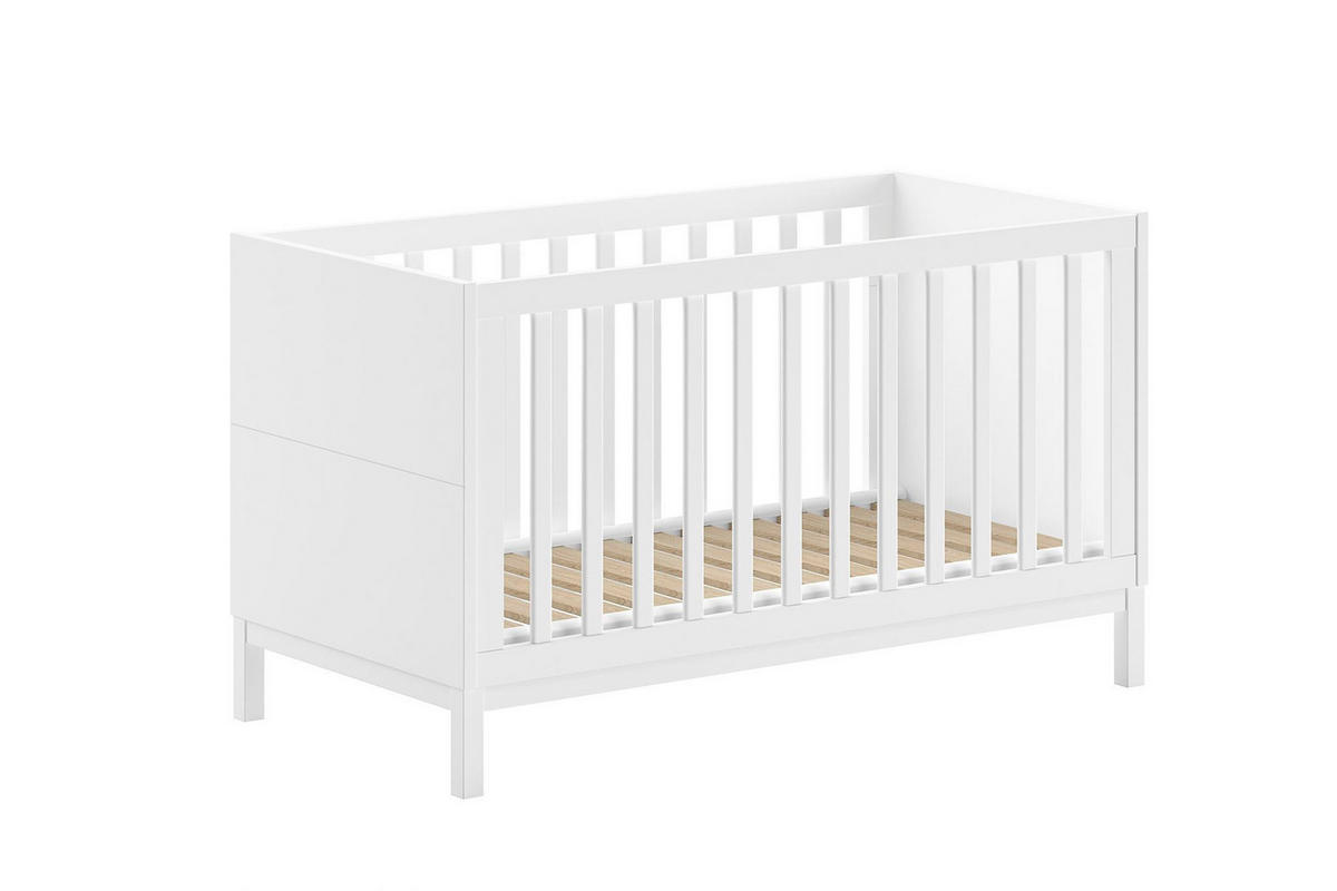 BABYZIMMER SET Keely Kiefer & MDF weiß Baby-/Juniorbett Wickelkommode - Weiß, Holz (74/85/145cm) - 58aufmkessel