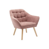SESSEL - melierter Stoff - Rosa - CASERTA - Pink, Textil (73/77/82cm) - Vente-Unique