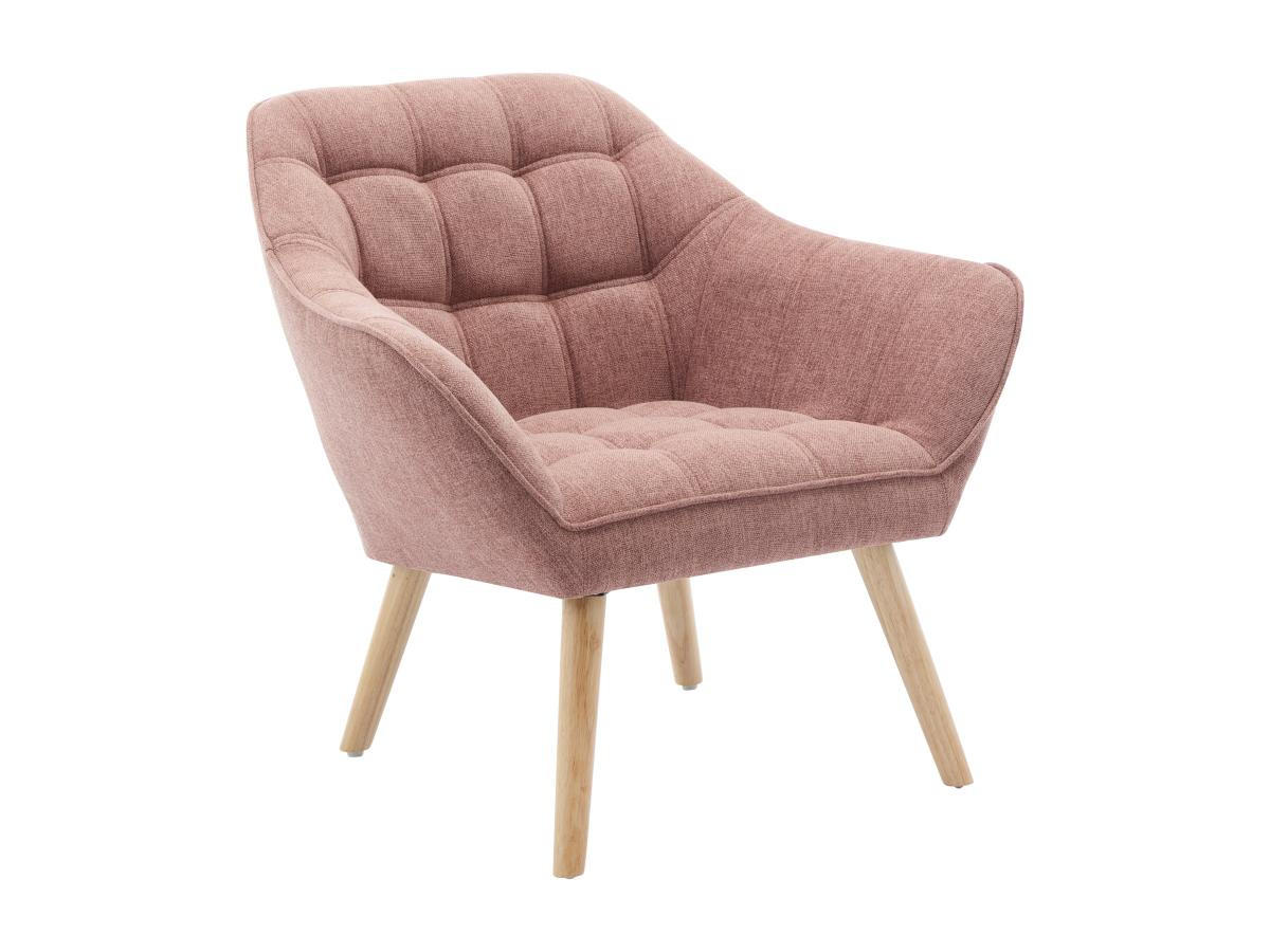 SESSEL - melierter Stoff - Rosa - CASERTA - Pink, Textil (73/77/82cm) - Vente-Unique
