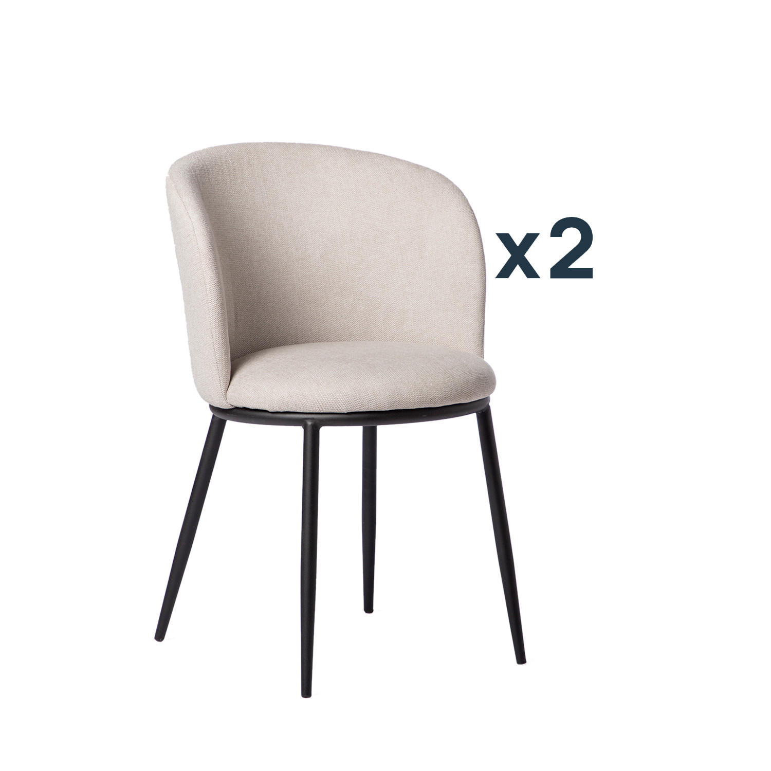 ESSZIMMERSTUHL Nolan Beige 51 cm x 80 cm 2er-Set - Beige, Textil (51/80/57cm)