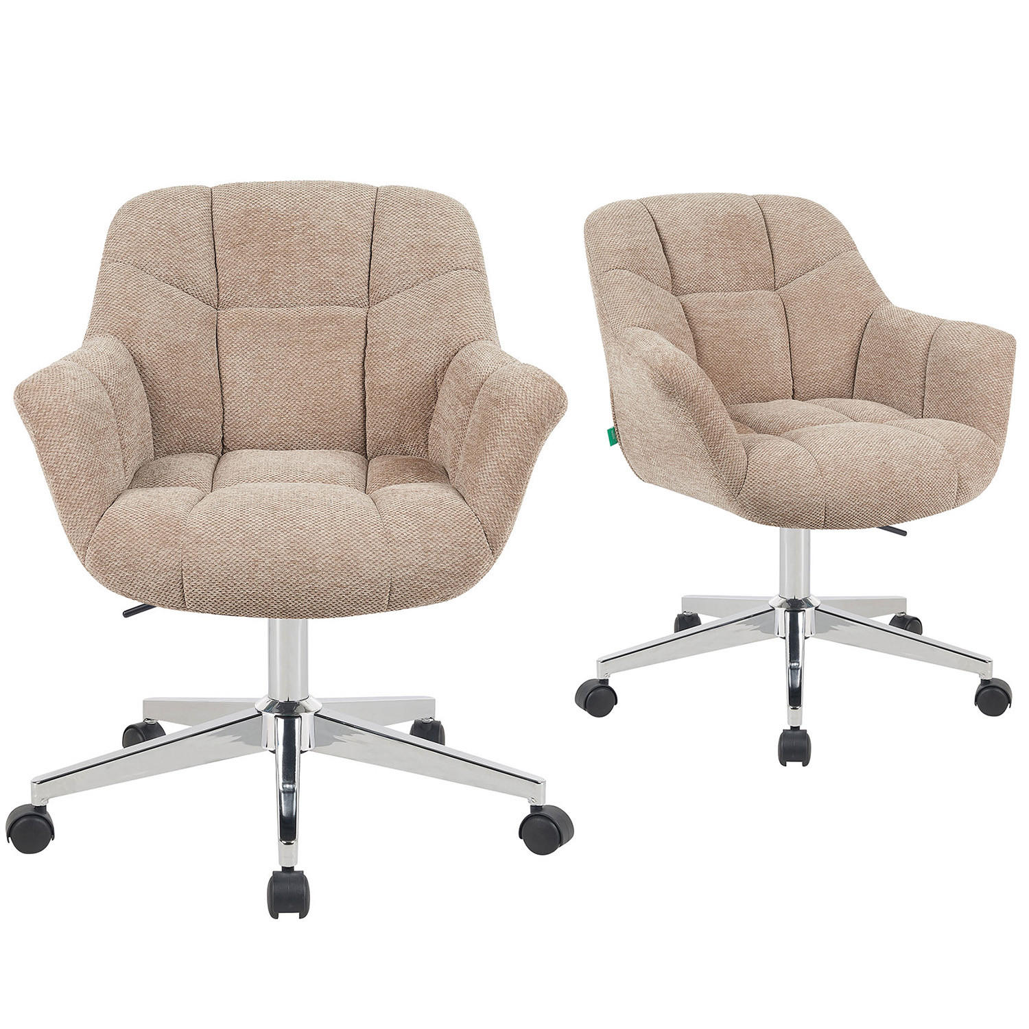 BÜROSTUHL Mika-Nio - Chromfarben/Beige, Textil/Metall (65/78/66cm) - DUBI Möbel