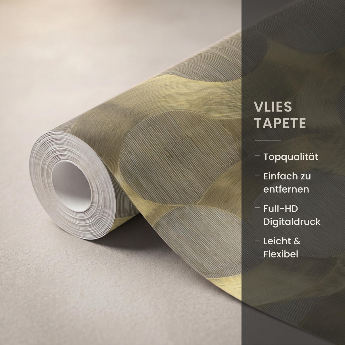 TAPETE - Modern - Geometrisch - Gold - 200x260 cm - Goldfarben, Papier (200/260cm) - OnlyWow