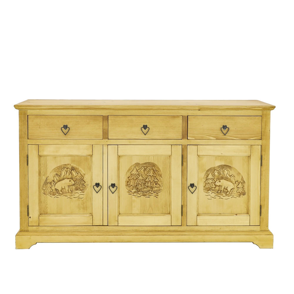 SIDEBOARD aus Massivholz JAGNA - Honig, Holz (153/85/46cm) - Seart