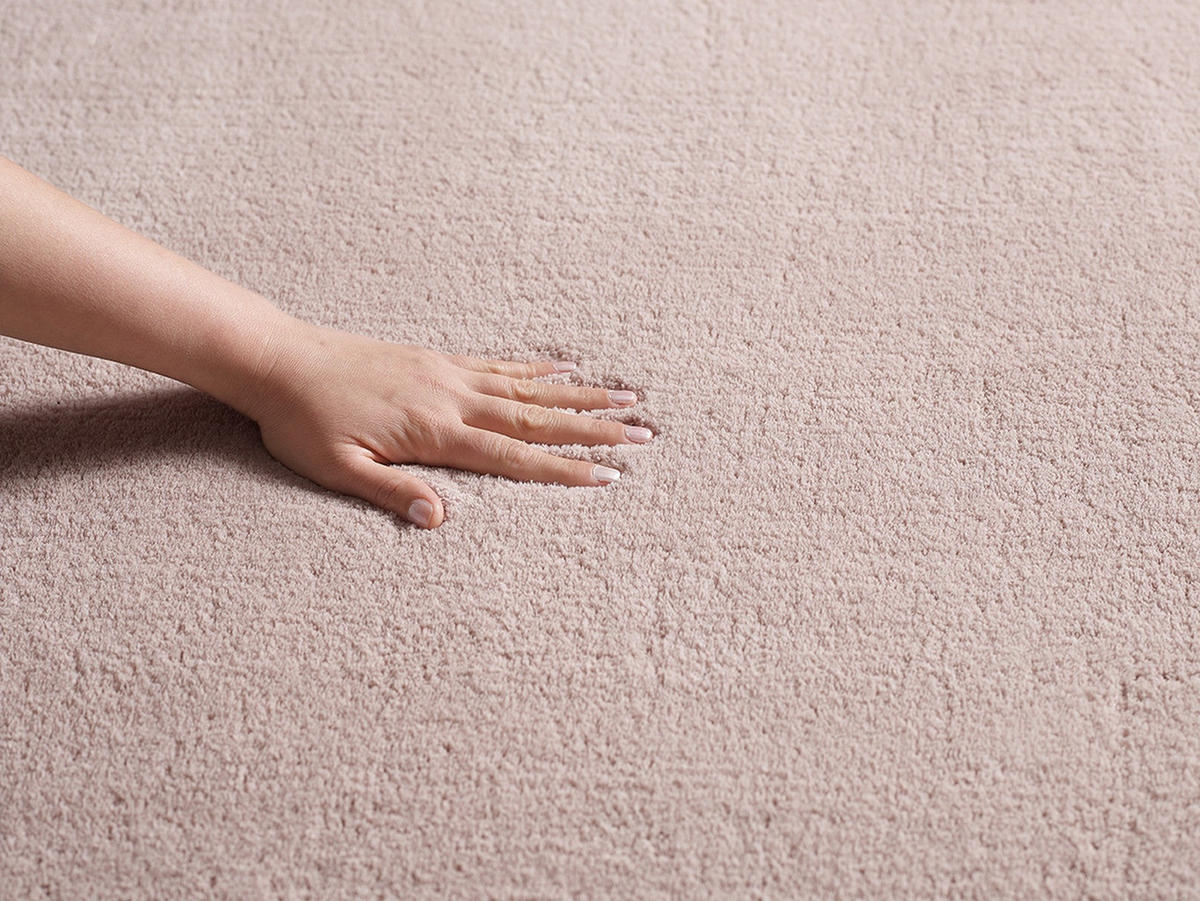 HOCHFLORTEPPICH Antirutsch Uni TIRSO Polyester Puderrosa 140 x 200 cm - Rosa, Textil (140/200cm) - KADIMA DESIGN
