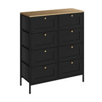 KOMMODE Belaro Schwarz 80 x 95 cm mit 8 Schubladen - Schwarz, Holzwerkstoff (80/95/30cm) - Vicco