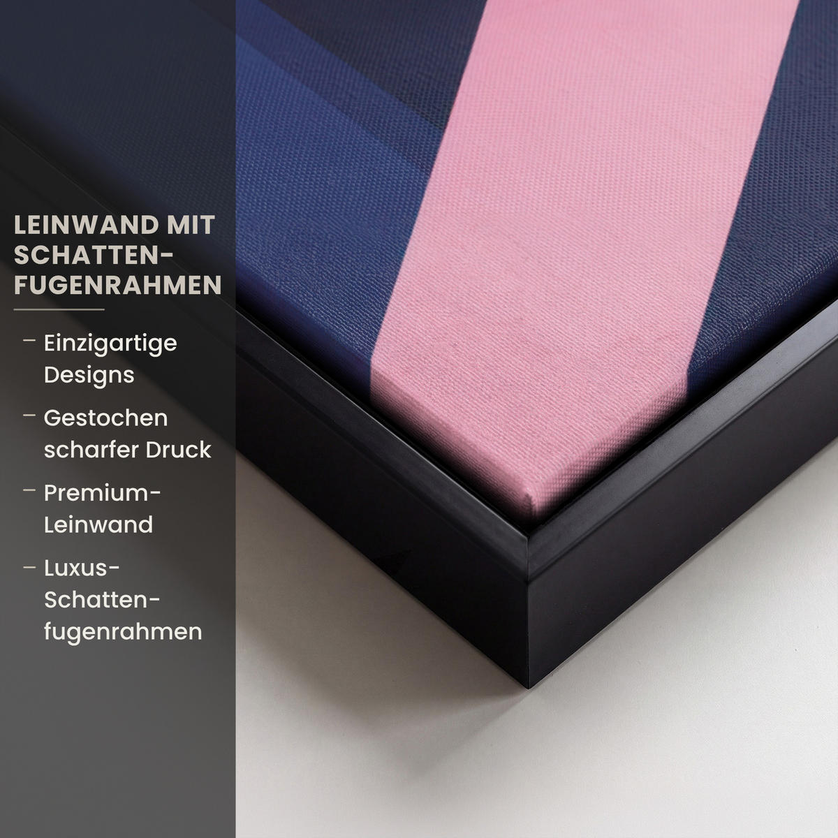 LEINWAND Bilder mit Rahmen - Katze - Treppe - Gebäude - Schattenkontraste - 70x100 - Dunkelblau, Textil (70/100cm) - MuchoWow