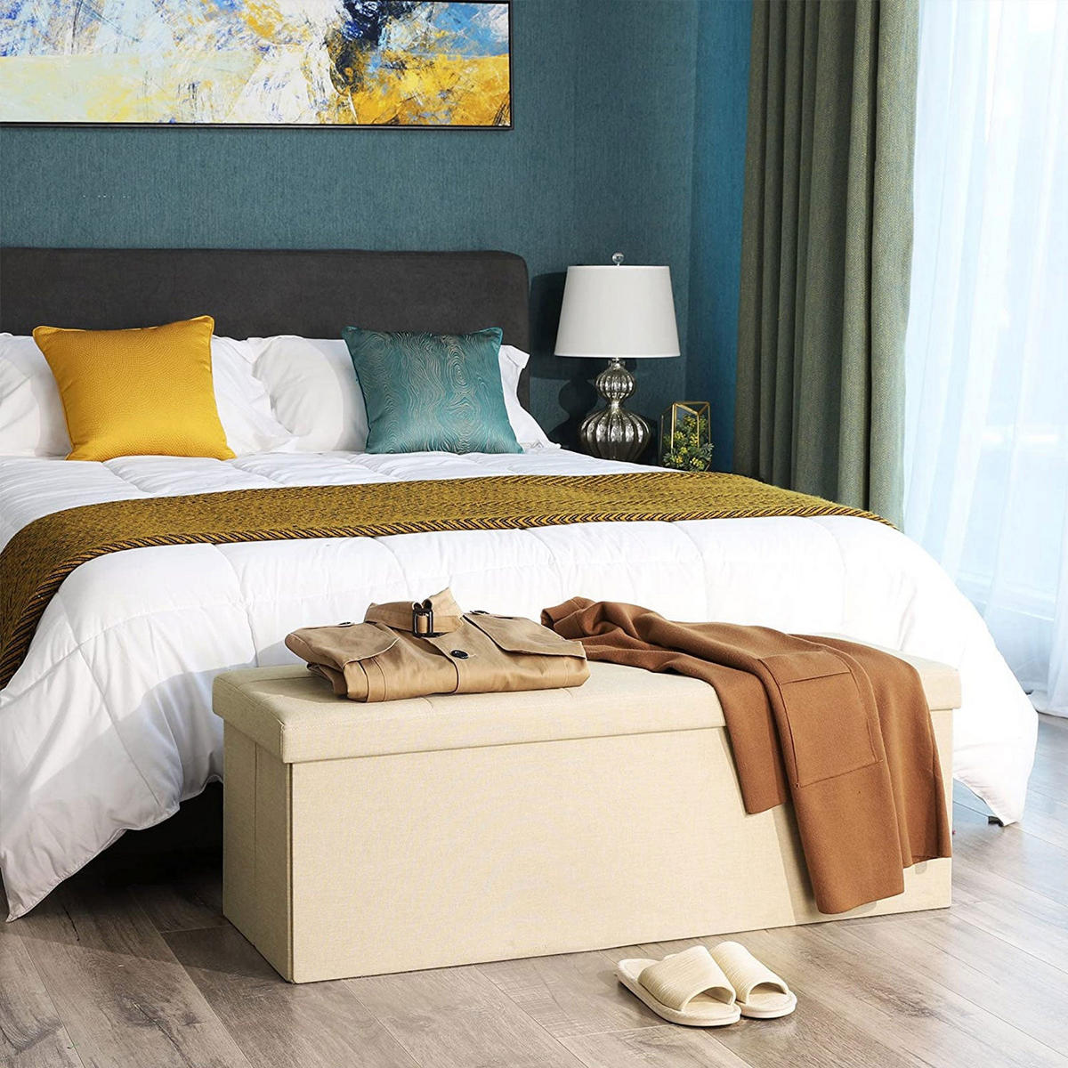 SITZBANK - Beige, Holzwerkstoff (38/38/110cm) - Hansiro