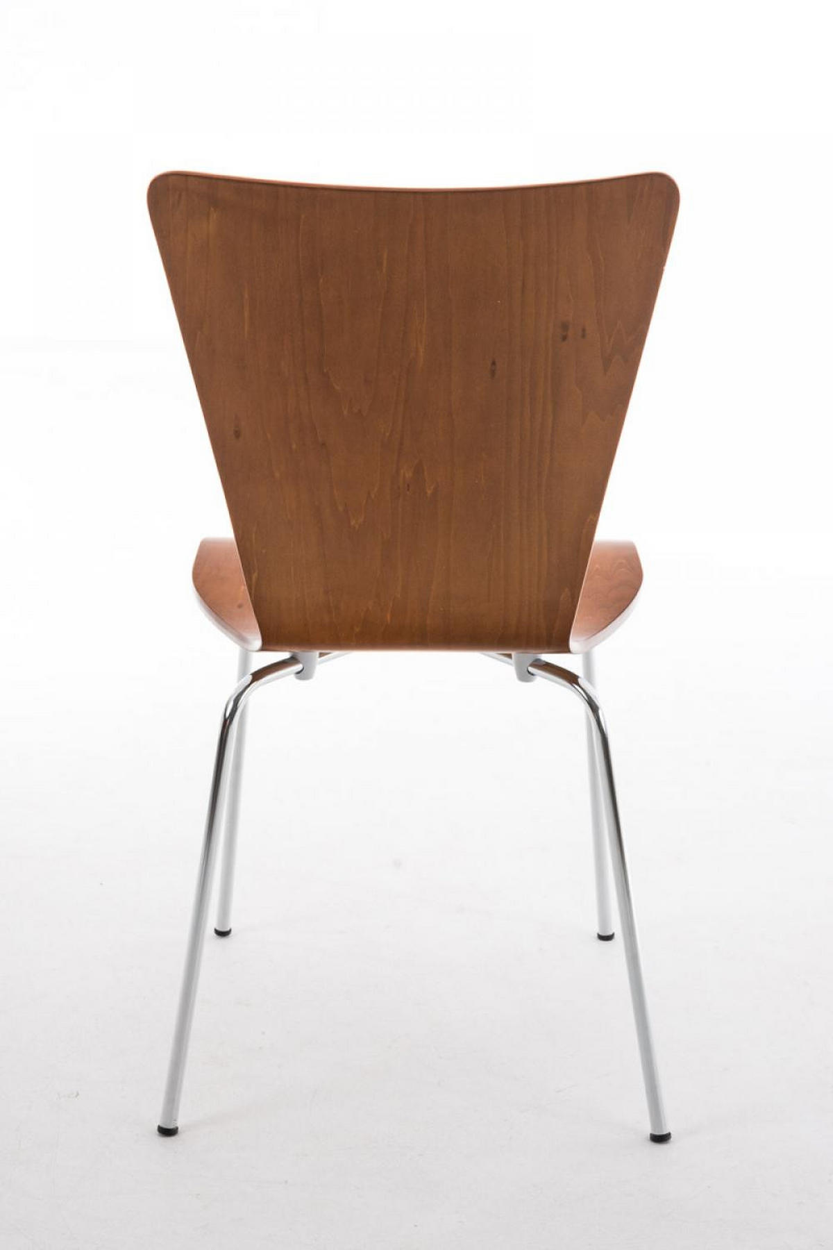 BESUCHERSTUHL 4er Set Holz braun - Braun, Holz/Metall (43/84/50cm) - CLP