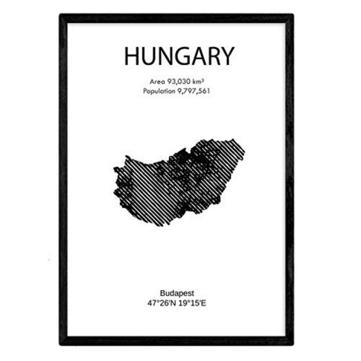 POSTER Länder & Kontinente Ungarn A3 Rahmenlos - Klar, Papier (29.7/5/42cm) - Nacnic