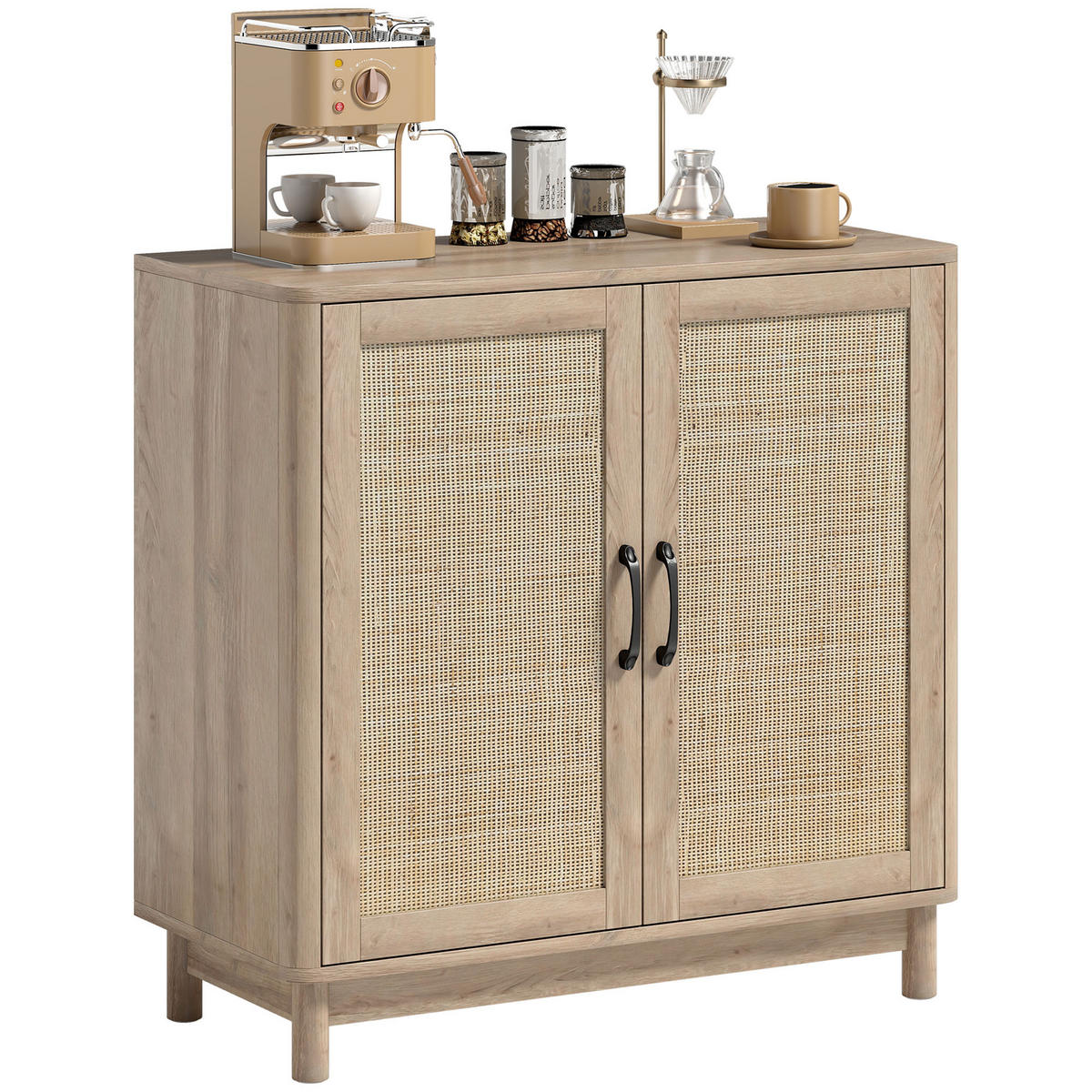 SIDEBOARD Eiche-Nachbildung, 2 Türen, 76/35/75,5 cm - Eichefarben, Holz (76/75.5/35cm) - PANGIVO