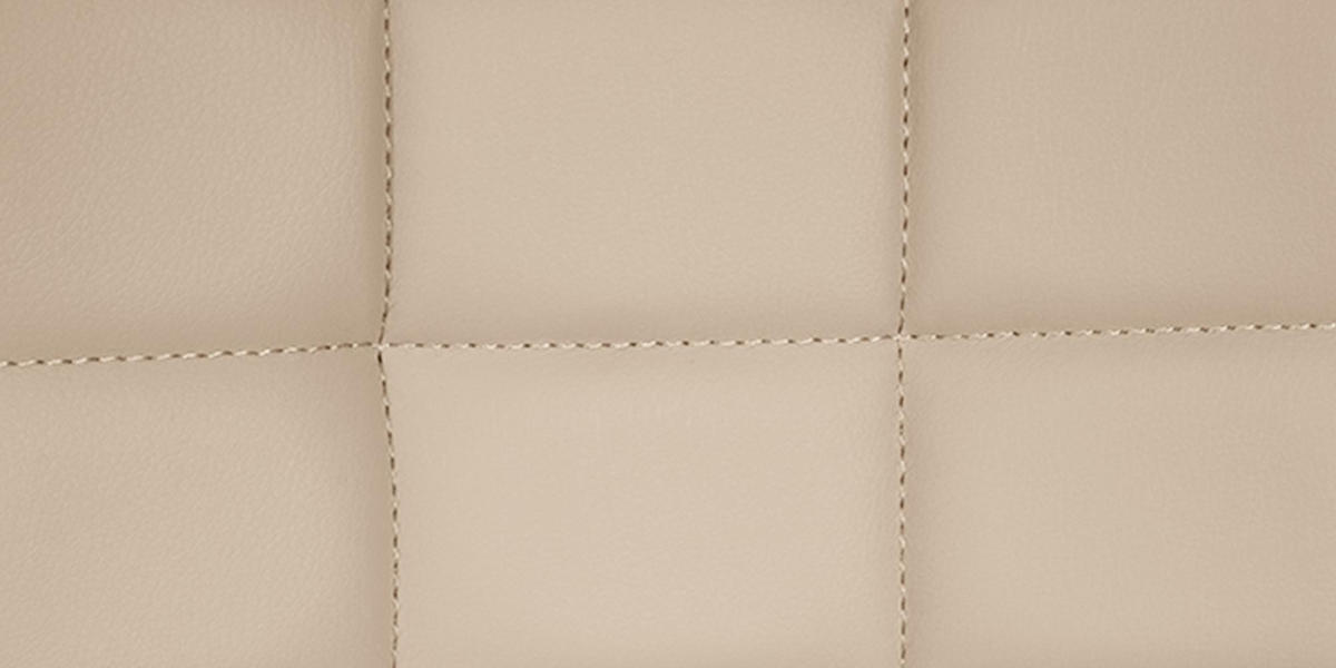 BARHOCKER 2er Set Lederlook creme - Creme/Schwarz, Textil/Metall (48/81/54cm) - CLP