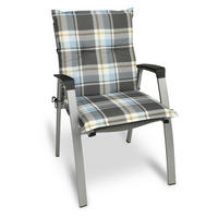 NIEDERLEHNERAUFLAGE Sunny BK 100/50/6cm Blau-Kariert - Blau, Textil (50/6/100cm) - Beautissu 