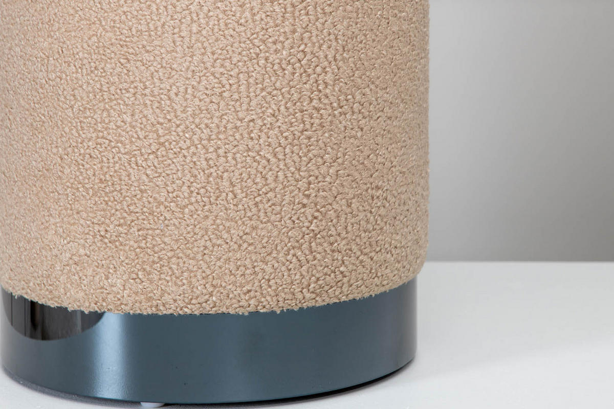 POUF beige schwarz - Beige, Holzwerkstoff (35/43/35cm) - ebuy24