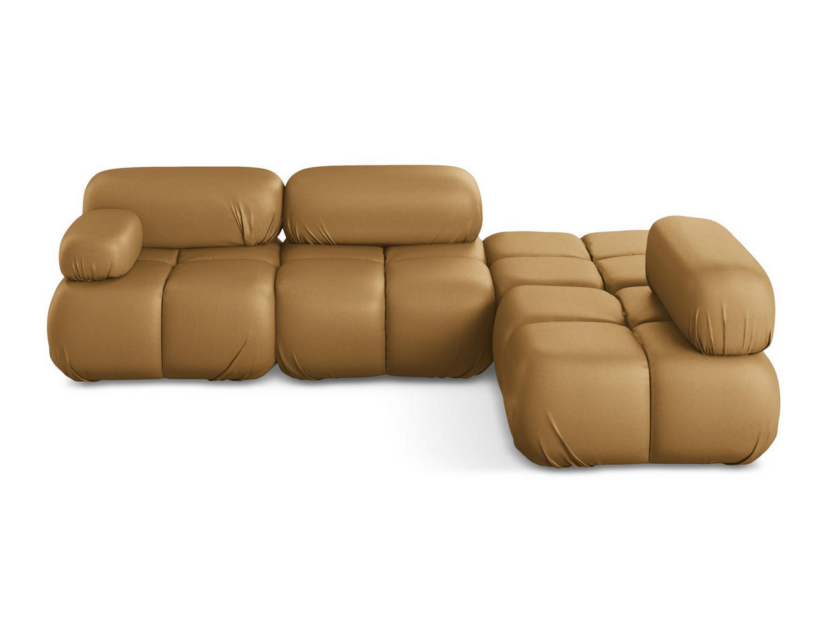 ECKSOFA Rechts Kunstleder Braun - Cognac/Schwarz, Leder/Kunststoff (285/190cm) - Makamii