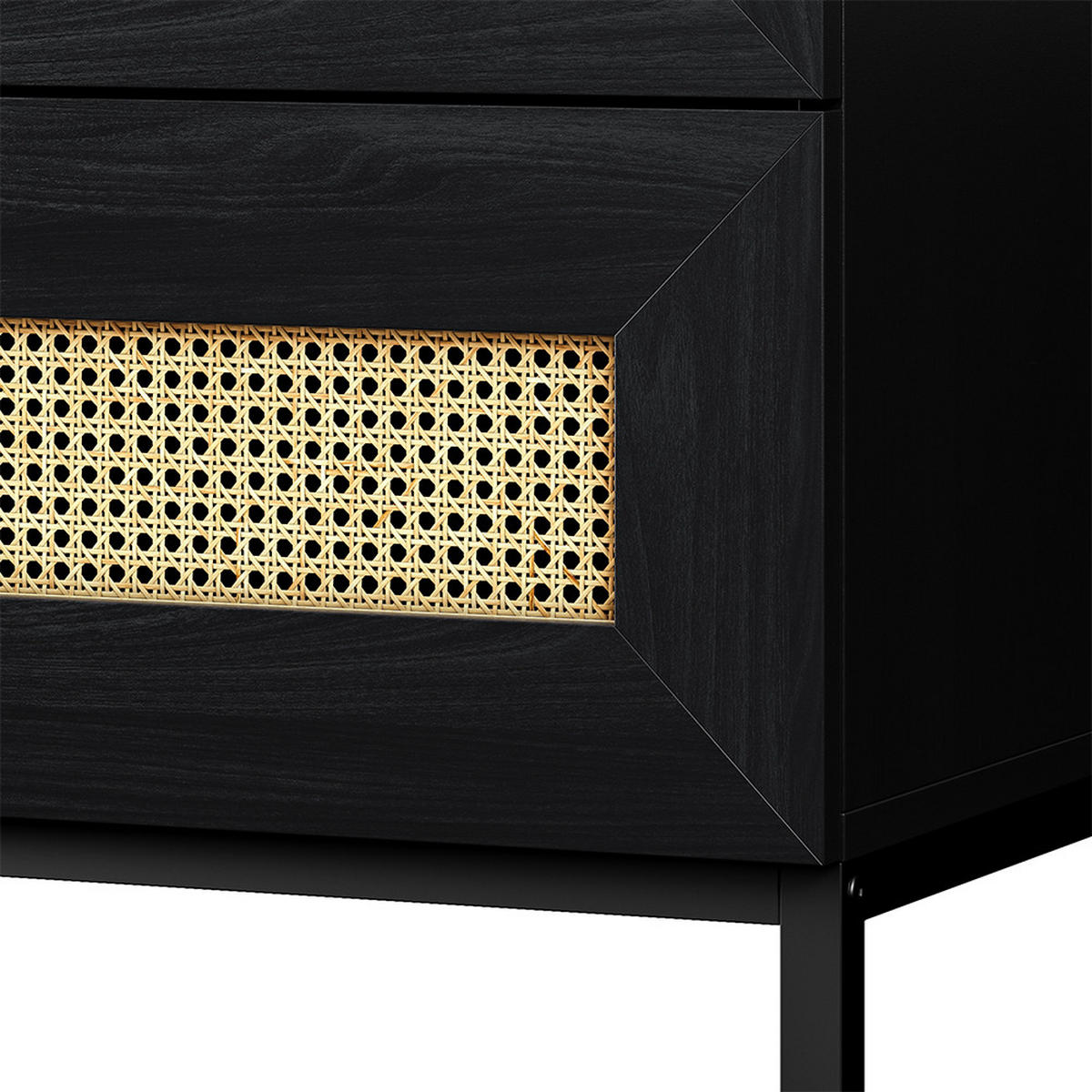 SIDEBOARD mit 3 Schubladen Kerals in Schwarz 80 cm - Schwarz, Holzwerkstoff/Metall (80/90/40cm) - Selsey