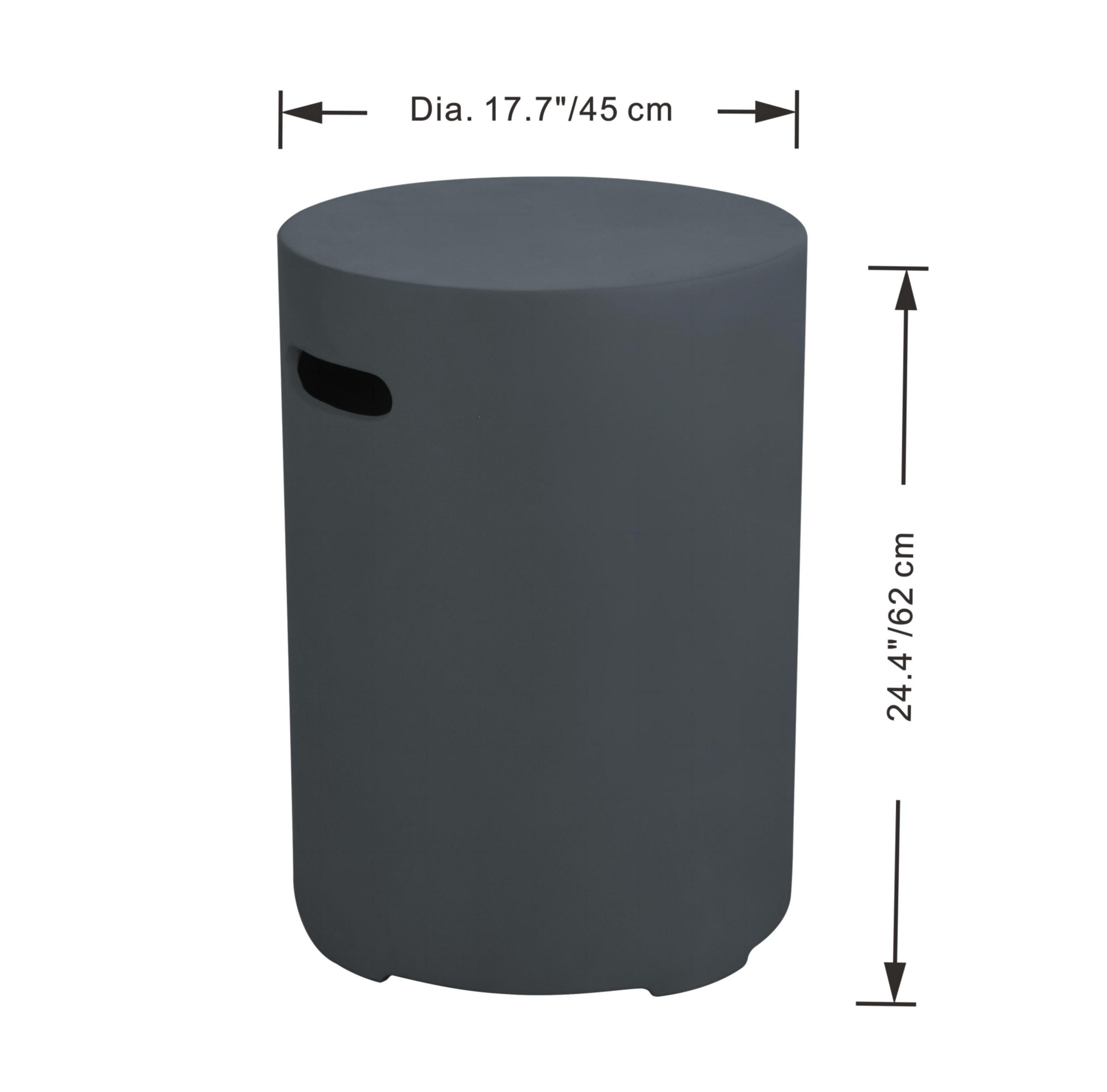 ABDECKUNG für 11 kg Gasflaschen in Beton-Optik rund dunkelgrau - Dunkelgrau, Stein (51/69/51cm) - Elementi