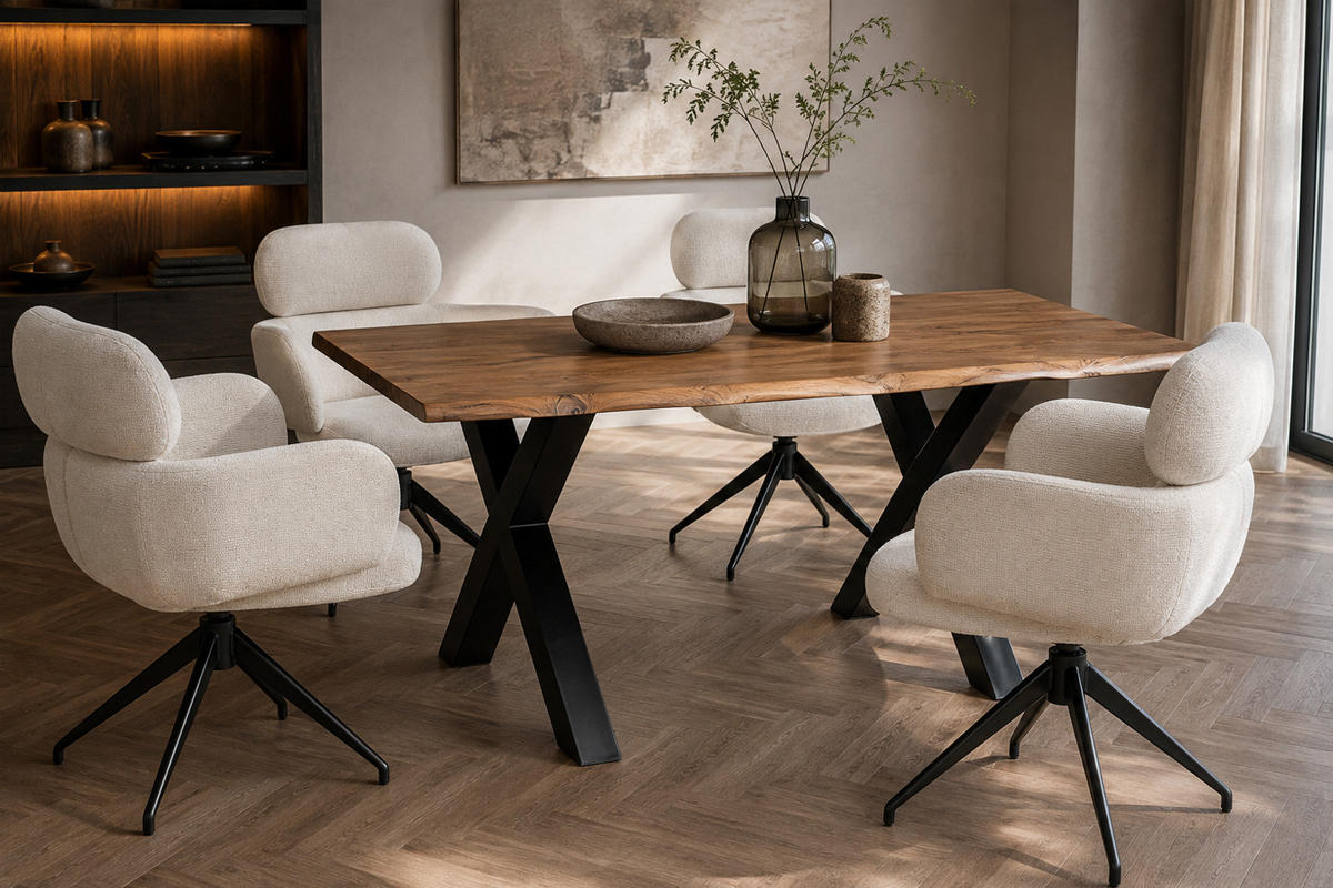 ESSTISCH Madrid 140x75 cm, Natur, Akazienholz - Naturfarben, Holz (140/75/77cm) - dasmöbelwerk