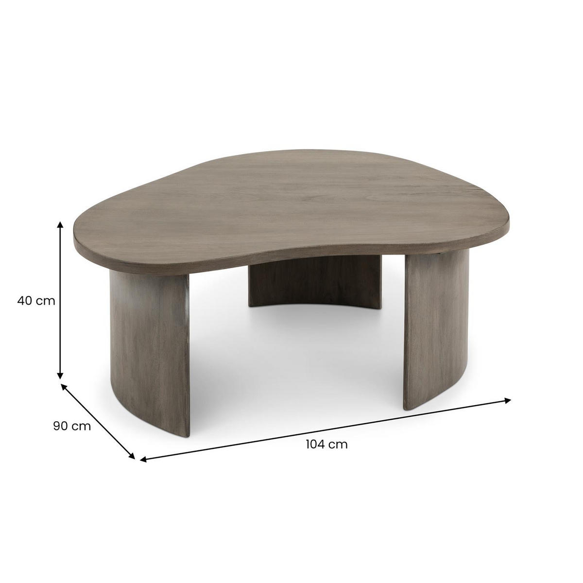 COUCHTISCH CALUA grau - Grau, Holz (90/104/40cm) - IDIMEX