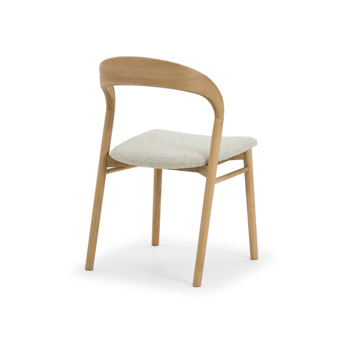 ESSZIMMERSTUHL Celeste, Natur Massiveiche + beiger Stoff - Beige, Holz (50/80/50cm) - WOODEK