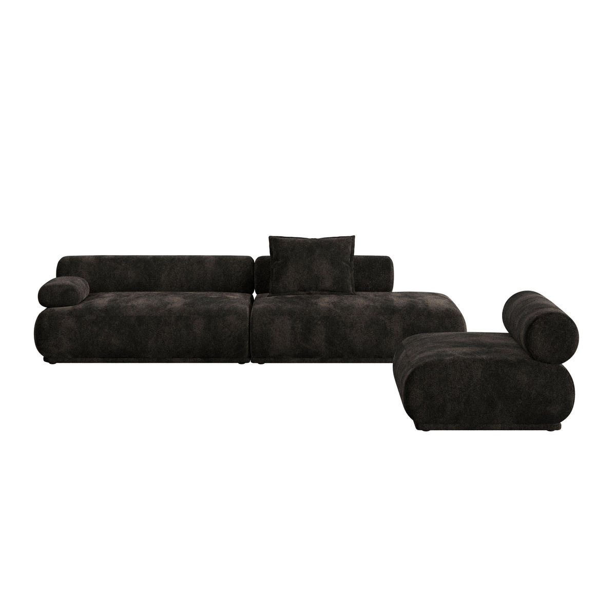 SOFA 4,5-SITZER Rembrandt Links Dunkelbraun - Dunkelbraun, Kunststoff (402/68/97cm) - Zuiver