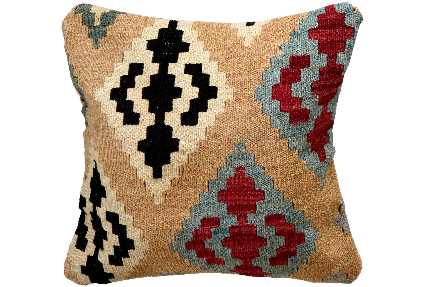 KISSEN Kelim Beige 50/50 cm Schurwolle - Beige, Textil (50/50cm) - Looma