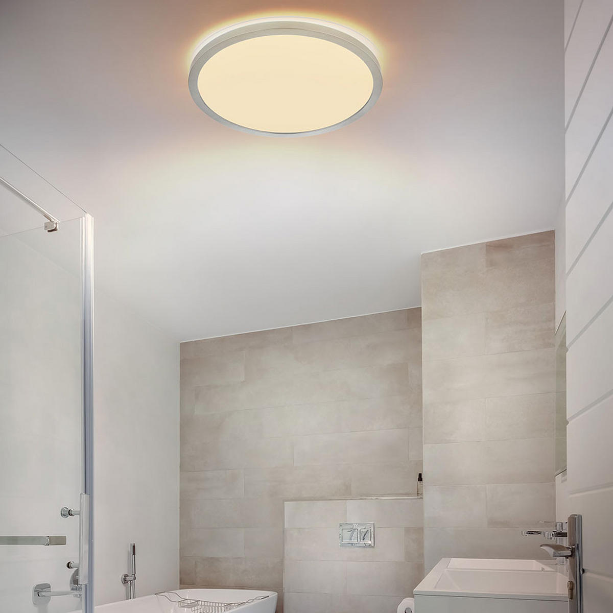 LED DECKENLEUCHTE Sapana Weiß Opal - Weiß, Kunststoff (42/42/2.5cm) - Globo Lighting