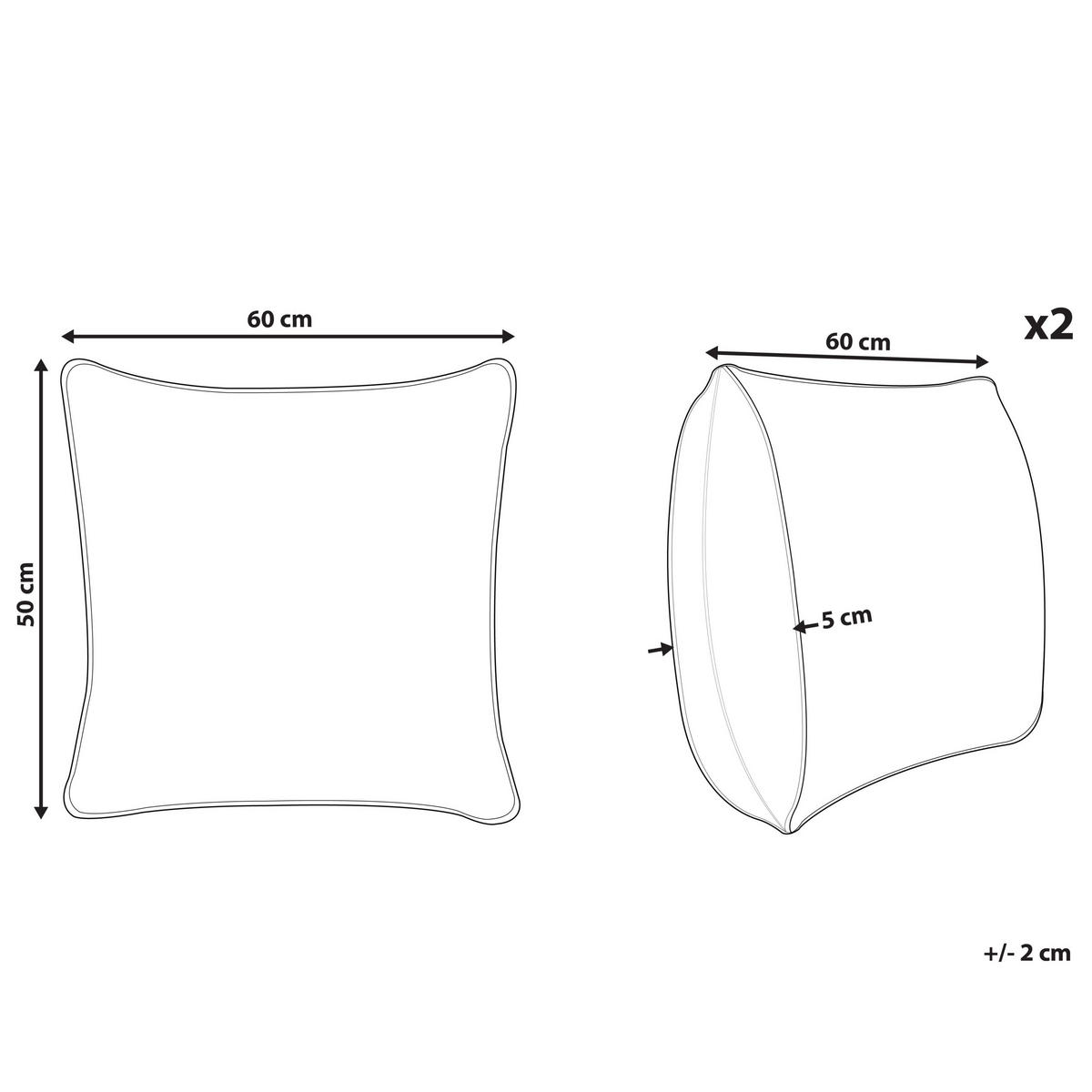 KOPFKISSEN 2er-Set Weiß 50/60 cm Errigal - Weiß, Textil (60/50cm) - Beliani