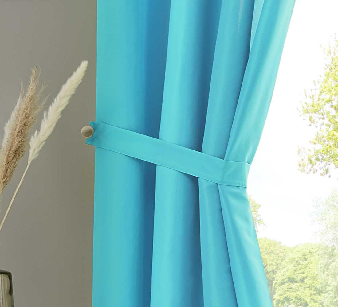 VORHANG BERLIN HxB 175x140cm Türkis - Türkis, Textil (140/175cm) - Gardinenbox