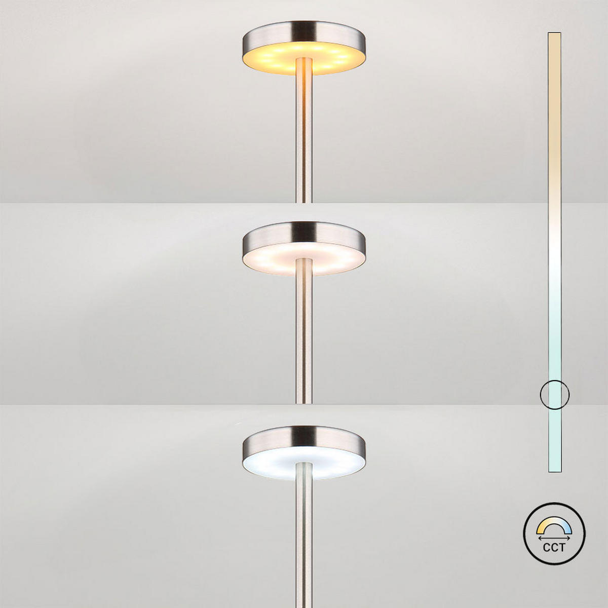 LED TISCHLEUCHTE POLINA Akku Schwarz - Silberfarben, Metall (8/8/34cm) - Globo Lighting