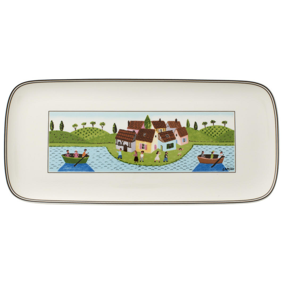 KUCHENPLATTE Charm & Breakfast Design Naif weiß-bunt 34,5 x 15,8 cm - Multicolor/Weiß, Keramik (15.8/1.8/34.5cm) - Villeroy & Boch