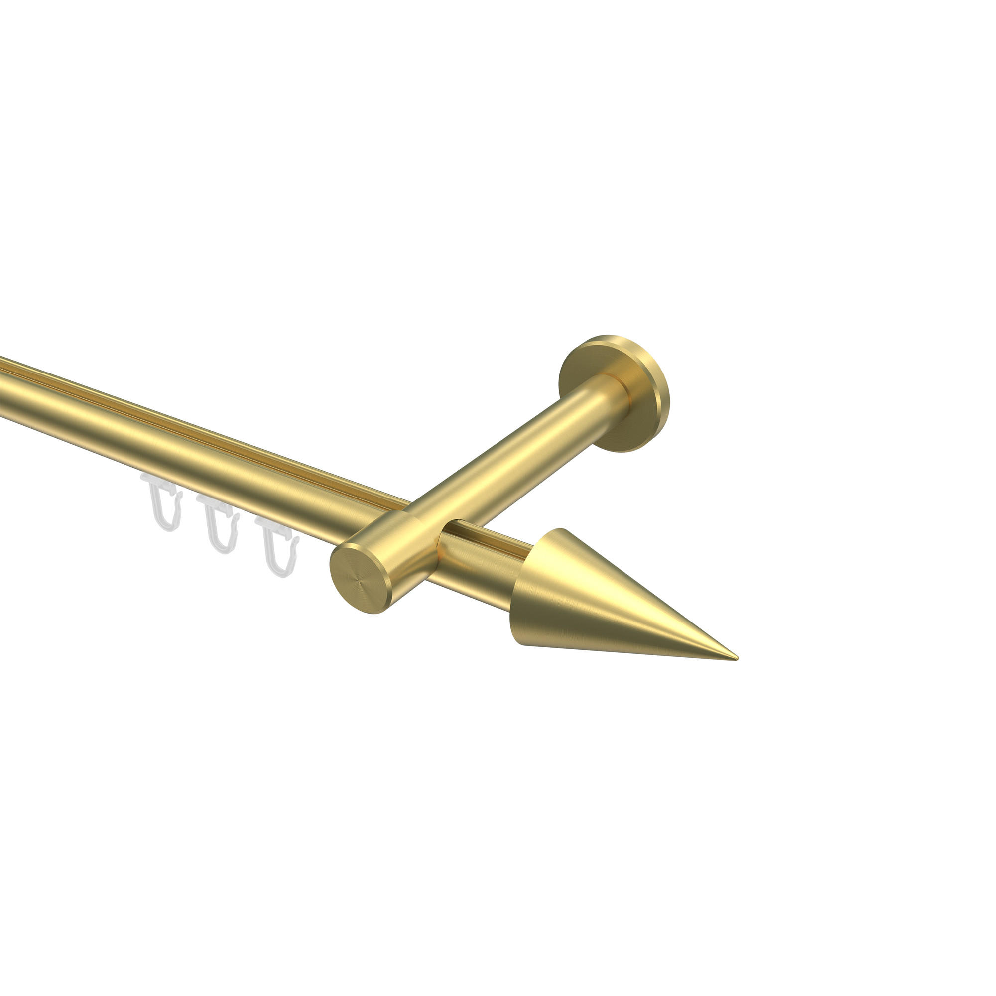 GARDINENSTANGE INNENLAUF Prestige Savio 240 cm (geteilt in 2 x 120 cm), 1-läufig, 20 mm Ø Messing-Optik - Messingfarben, Metall (240cm) - INTERDECO