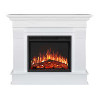 ELEKTROKAMIN Albion AF24 Weiß – Breite 90 cm, 3D-Flammeneffekt, LED-Beleuchtung, Heizfunktion - Weiß, Glas/Holzwerkstoff (110/91/34cm) - ArtiFlame
