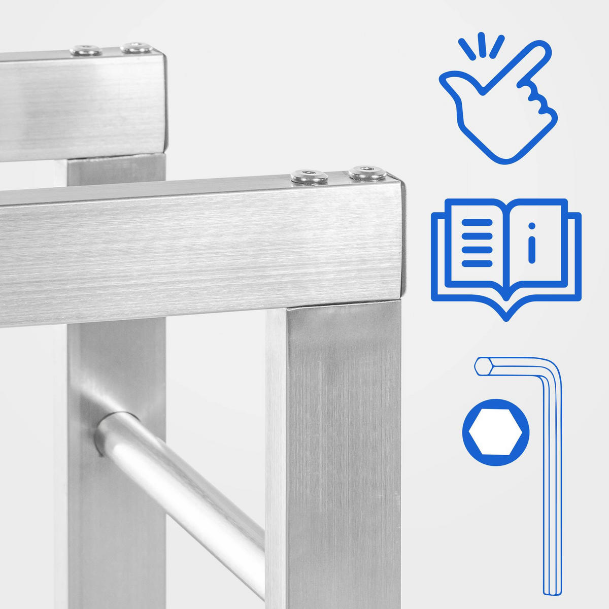 KAMINHOLZREGAL innen Metall SATLO Kaminholzständer Edelstahl 25x80x125 cm - Edelstahlfarben, Metall (125/80/25cm) - DELUKE