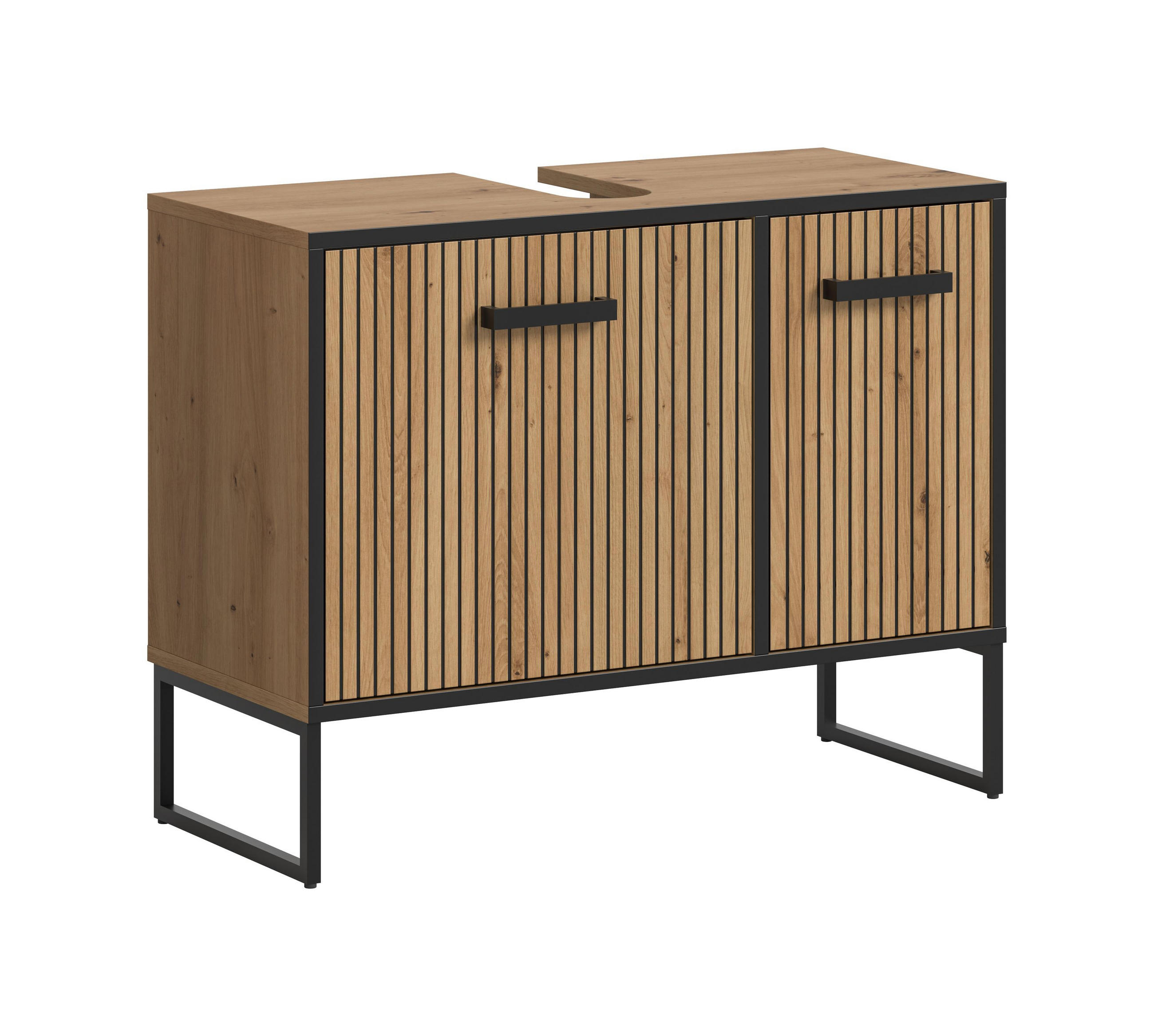 Homes & Jones Waschbeckenunterschrank Eiche Artisan 80x63x36 cm