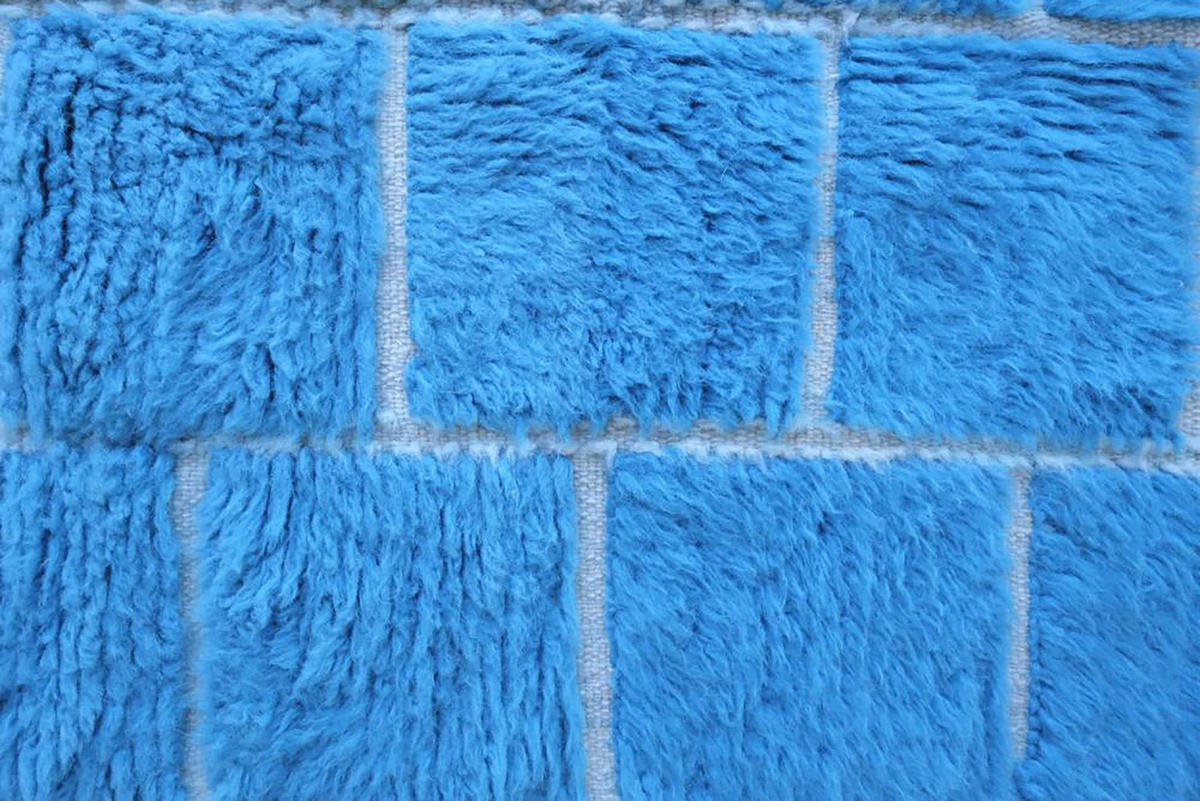 BERBERTEPPICH aus Marokko aus reiner Wolle 140x 200 cm - Blau, Naturmaterialien (140/200cm) - AFK Living