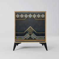 SIDEBOARD ROYAL ORDINARINESS, Eichefarben, 57,5x42x70,5 cm, Schwarze Metall-Sternfüße - Eichefarben/Multicolor, Holzwerkstoff/Metall (57.5/70.5/42cm) - SpaceRebels