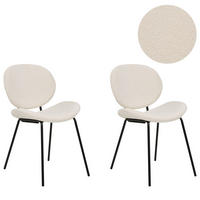 ÉTKEZŐSZÉK 2 darabos Szett Műbőr Fehér Luana - fehér, textil/fém (50/80/58cm) - Beliani