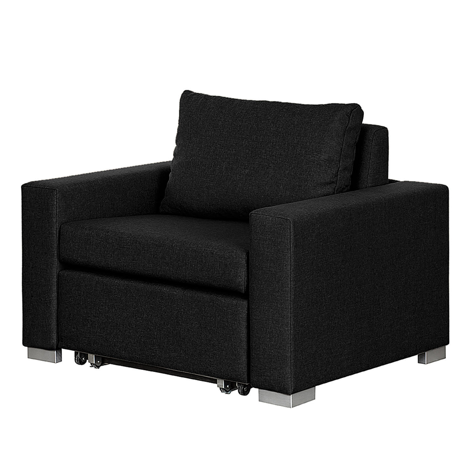 SCHLAFSESSEL - Silberfarben/Schwarz, Textil (110/90/90cm) - home24