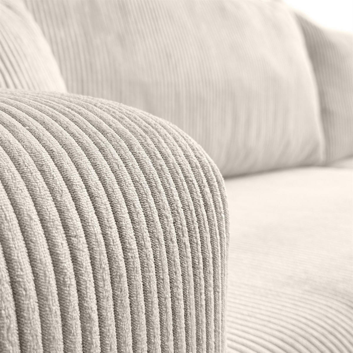 ECKSOFA Gepolstertes PRESTIGE XL mit Schlaffunktion und Bettkasten, Poso 100 - Ecru, Textil (277/143cm) - Lookway