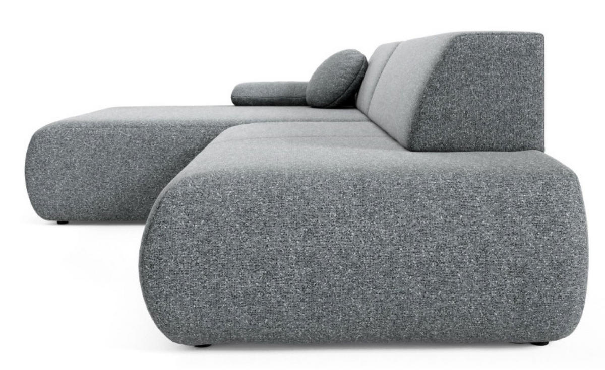ECKSOFA Dunkelgrau PENTI Ausziehbar Mit Bettkasten Links - Dunkelgrau/Grau, Textil (286/173.5cm) - Sepro Meble