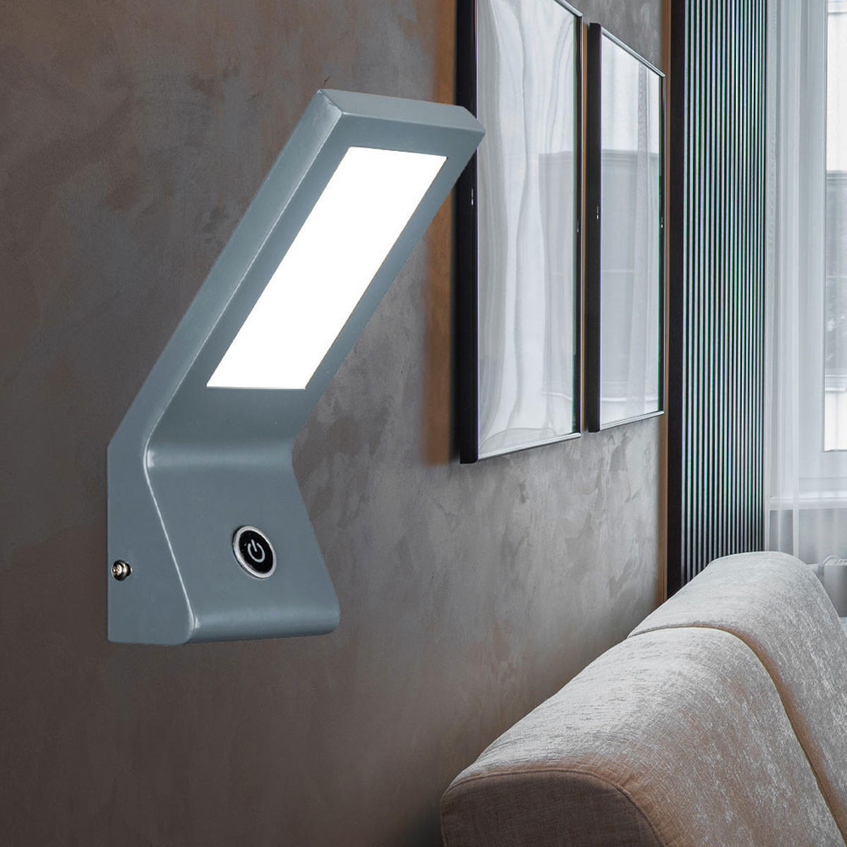 LED WANDLEUCHTE Metall Opal Anthrazit - Anthrazit, Glas (9/22/13cm) - Globo Lighting