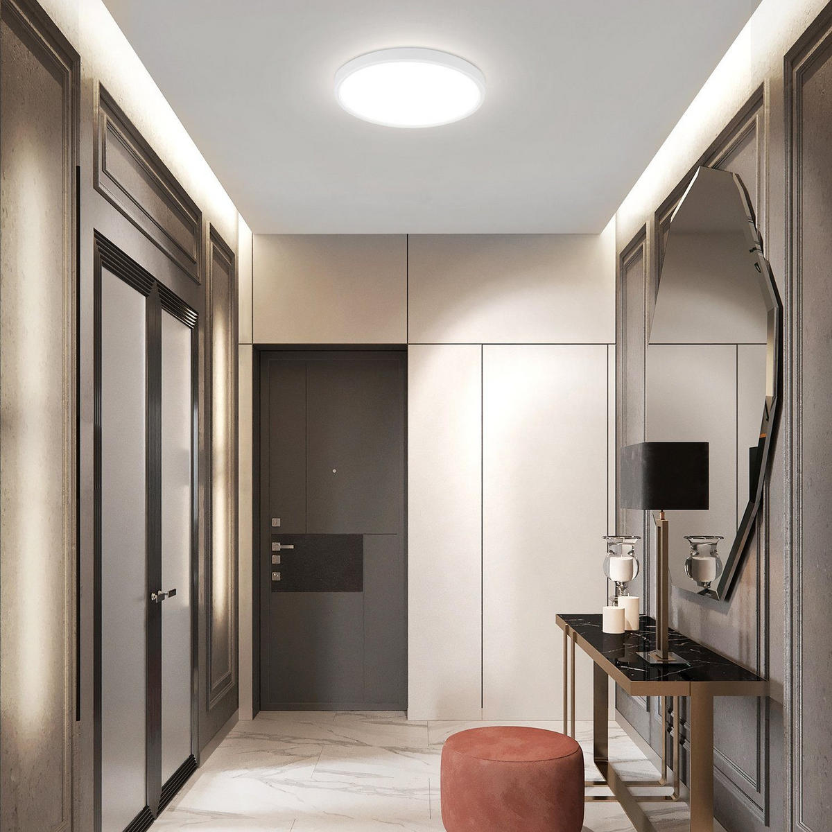 LED-DECKENLEUCHTE Berlin 22 cm - Weiß, Kunststoff (22/22/2.5cm) - Nettlife