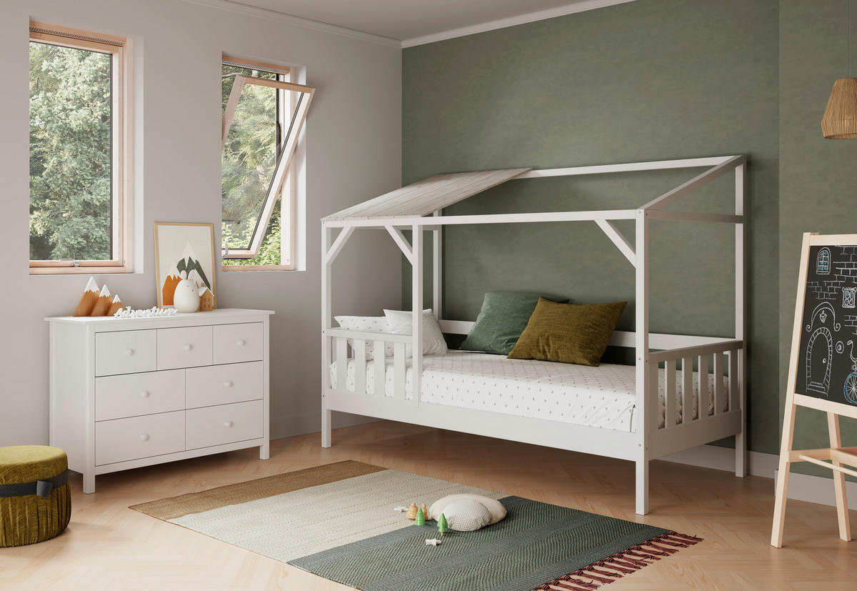 KOMMODE Max Weiß 110/40/80 cm - Weiß, Holz (40/80/110cm)