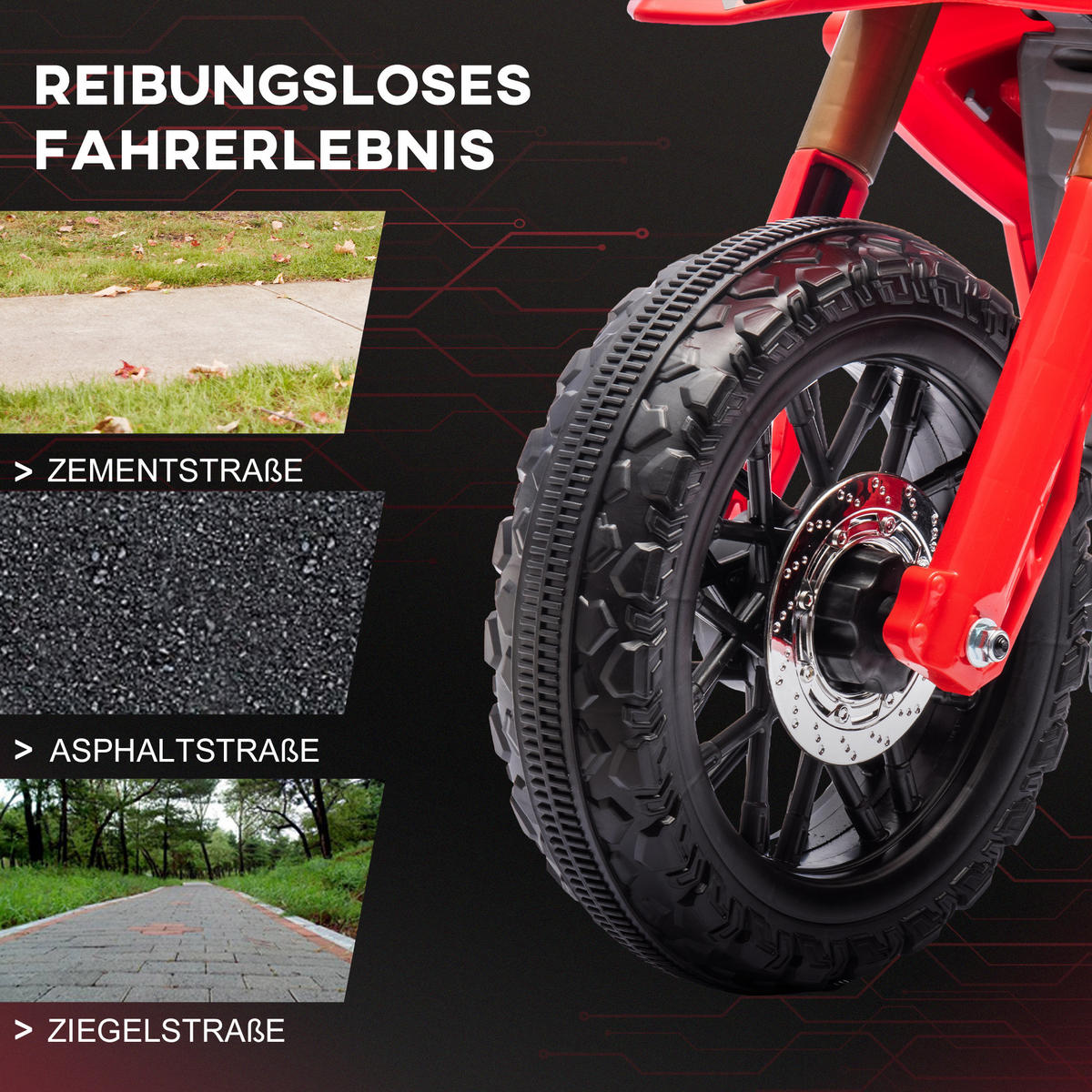 KINDER Elektro-Motorrad 6V Kindermotorrad 3 km/h 3-8 Jahre Kinder Rot - Rot, Kunststoff (105/57/62cm) - AIYAPLAY