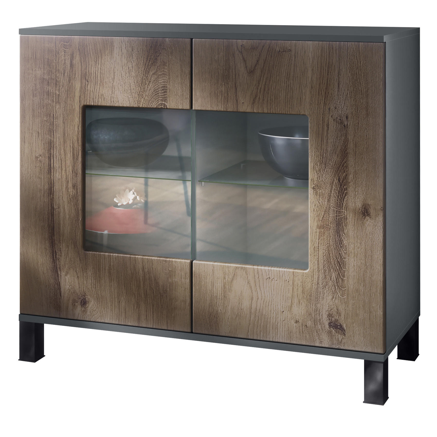KOMMODE Grömitz Eiche Ribbeck - Alteiche, Holzwerkstoff (92.5/84.5/35cm) - Vladon