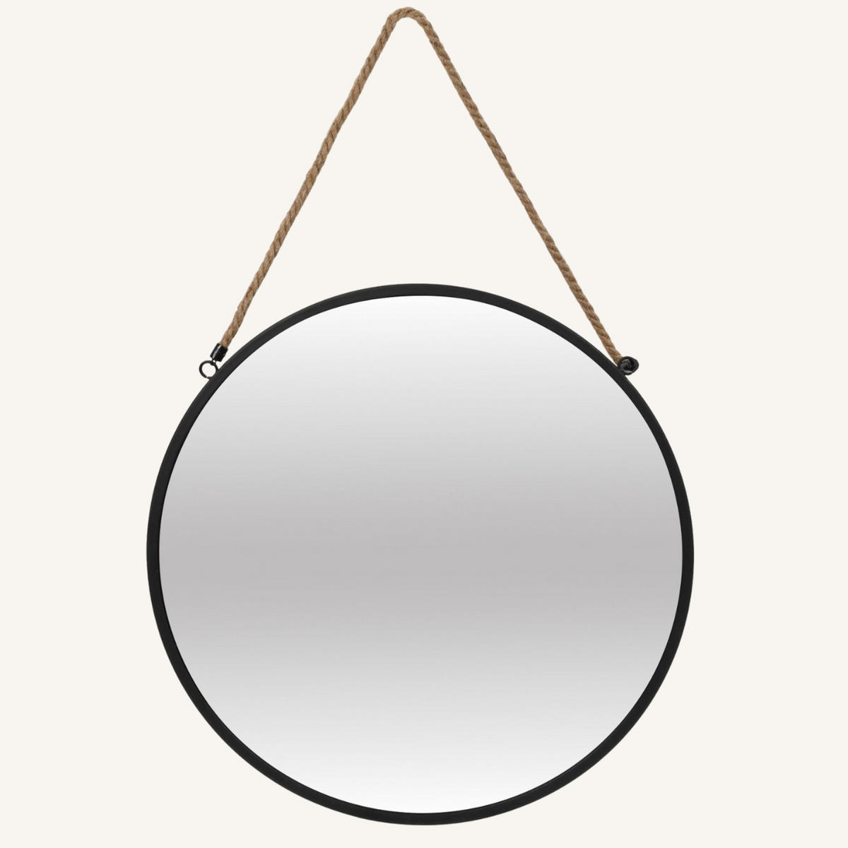 SPIEGEL rund Tindra Ø 50 cm - Schwarz, Metall (50/50/3.5cm) - STILOVO