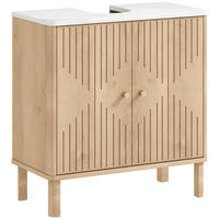 WASCHBECKENUNTERSCHRANK Eiche 1 Stück - Beige, Kunststoff (60/63/30cm) - GiPP