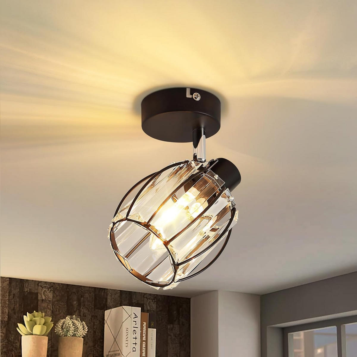 DECKENSTRAHLER Lumhilde 12.5/12.5/14 cm - Schwarz, Metall (14/12.5/12.5cm) - ZMH