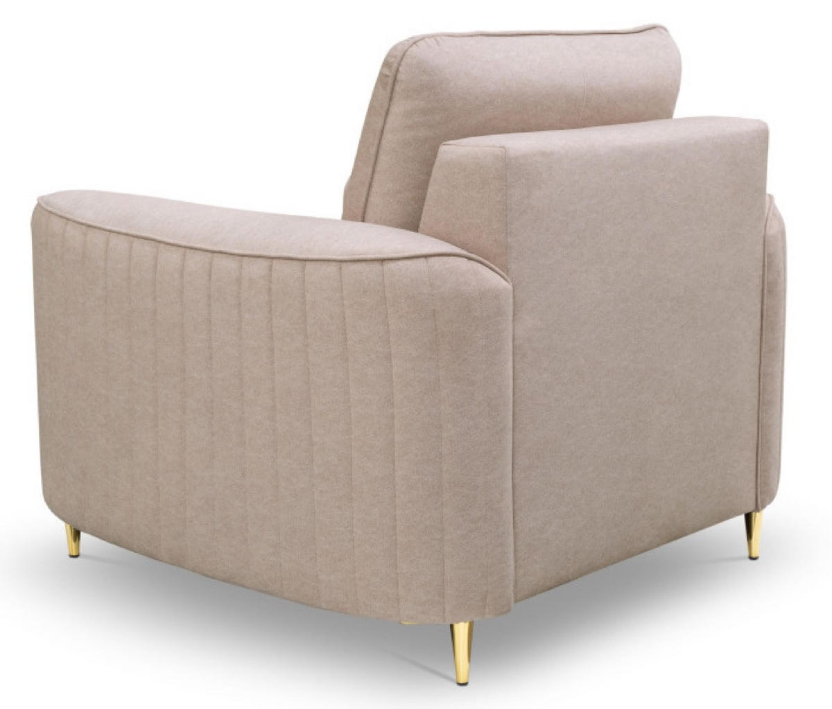SESSEL Beige Loren Mit Steppung Auf Goldenen Beinen - Beige, Textil (100/85/57cm) - Sepro Meble