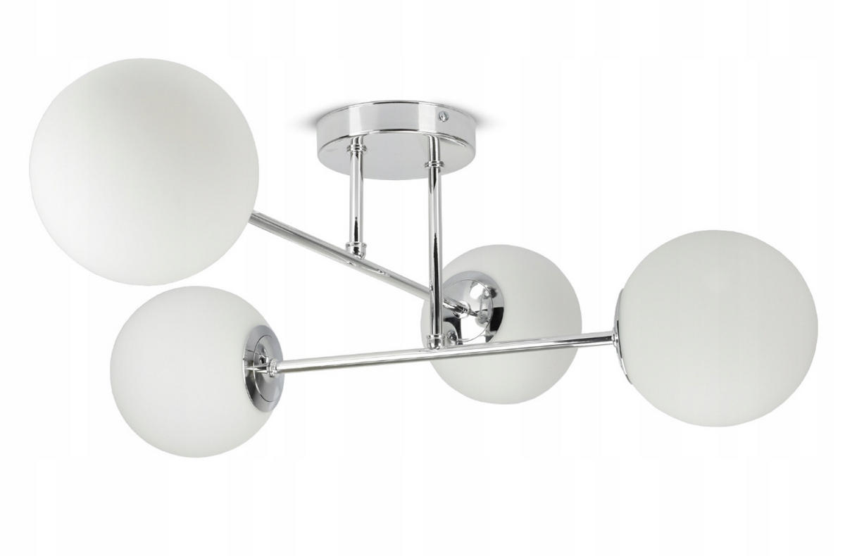 DECKENLEUCHTE SILBER - Weiß Hochglanz/Silberfarben, Glas/Metall (58/58/30cm) - kiki design